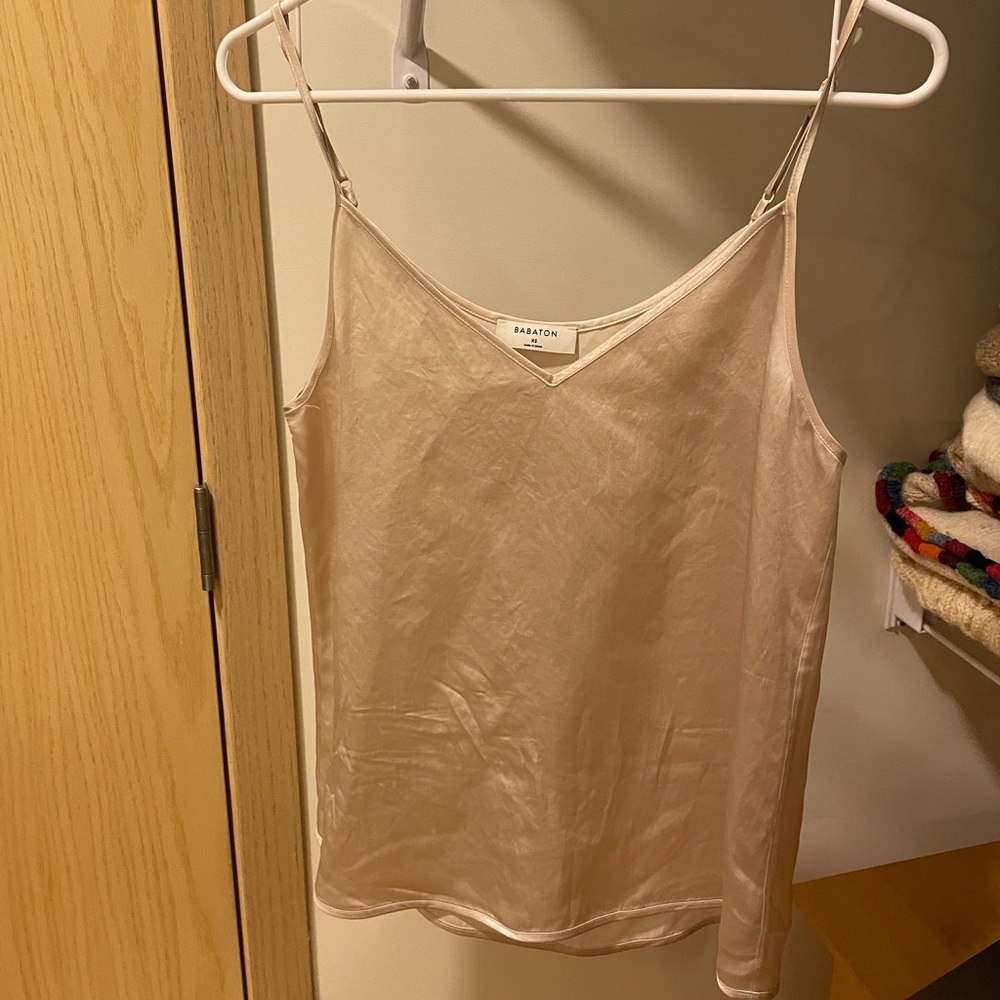 Babaton champagne silky tank